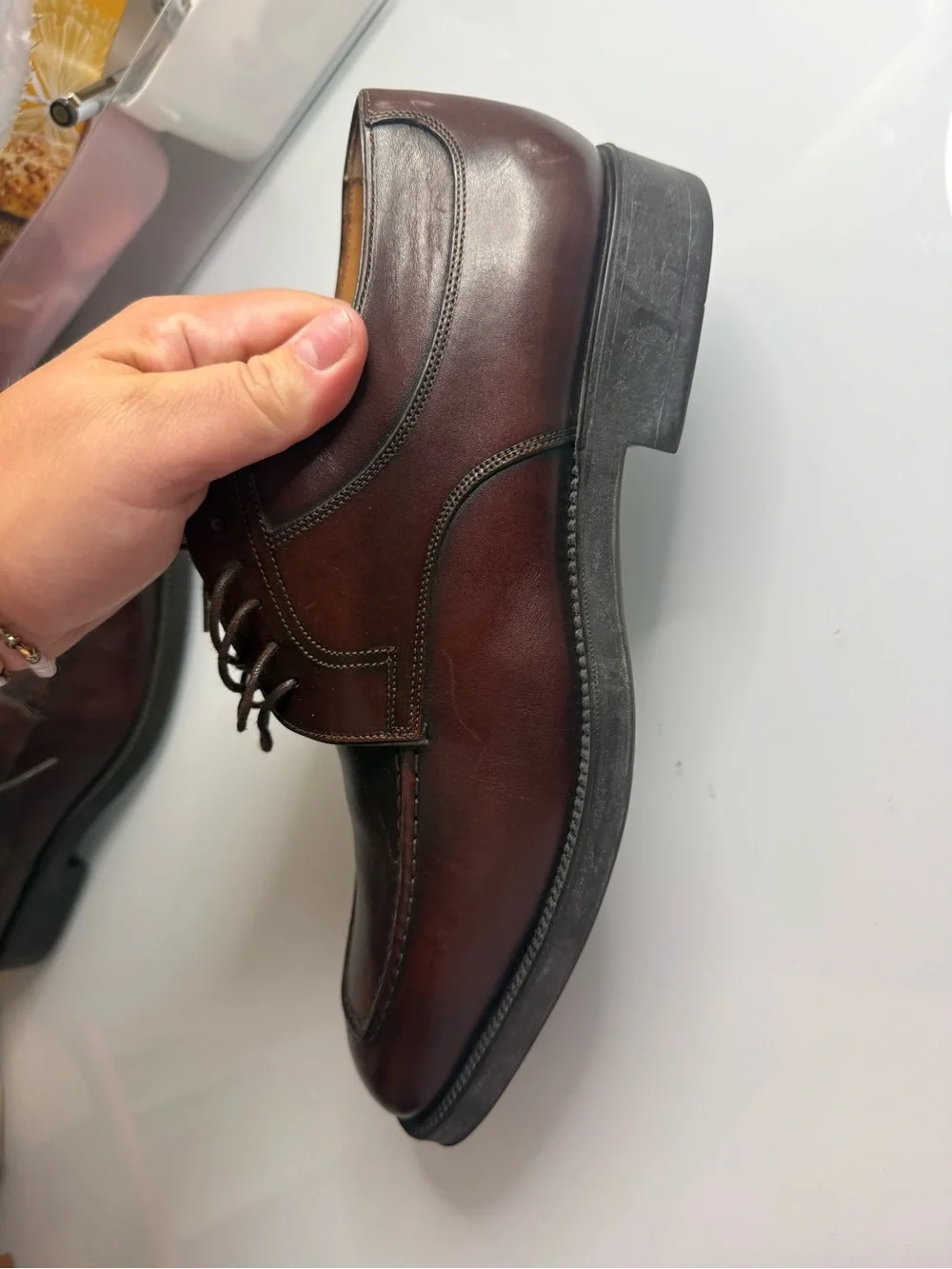 SANTONI Men’s Brown Leather Dress Shoes